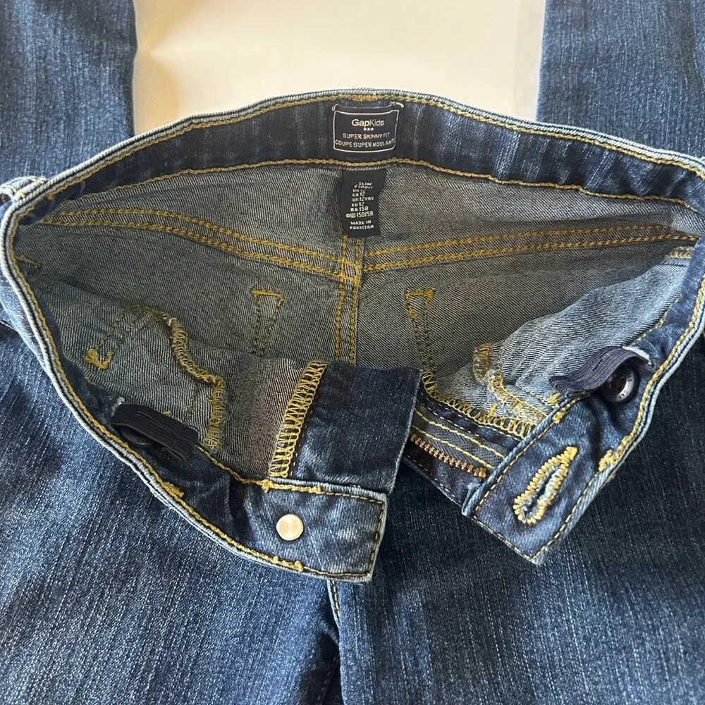 Gap girl's super skinny jeans, size 12 with adjustable waist